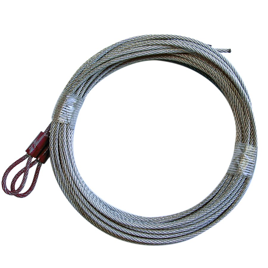 Red Garage Door Plain Loop Extension Lift Cables - 3/32 in X 120 in X 7x7