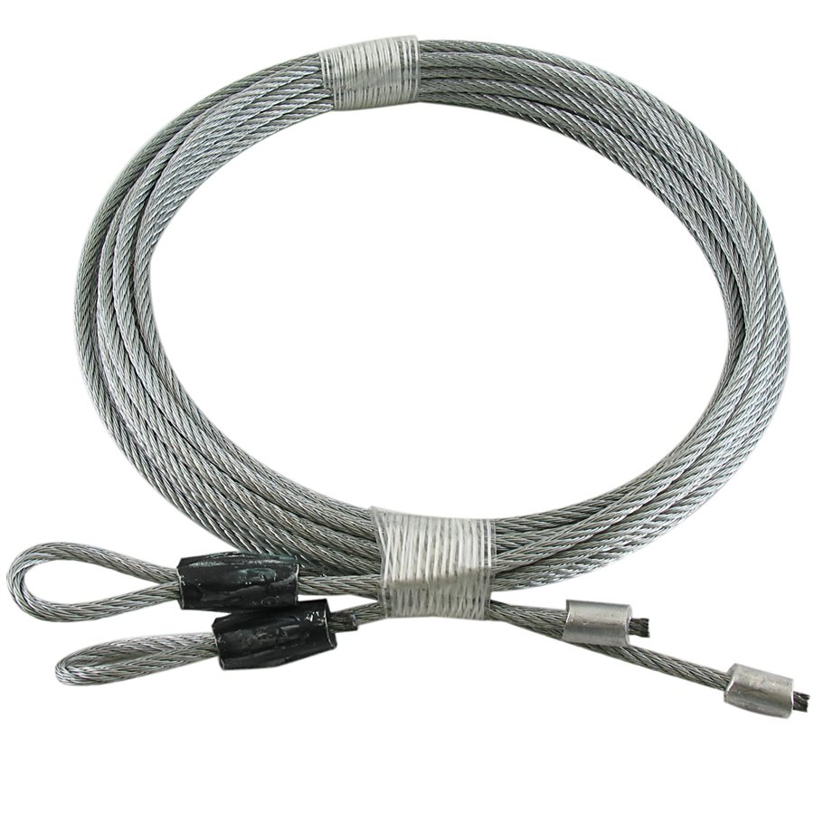 Black Garage Door Torsion Lift Cables - 1/8 in X 126 in X 7x7