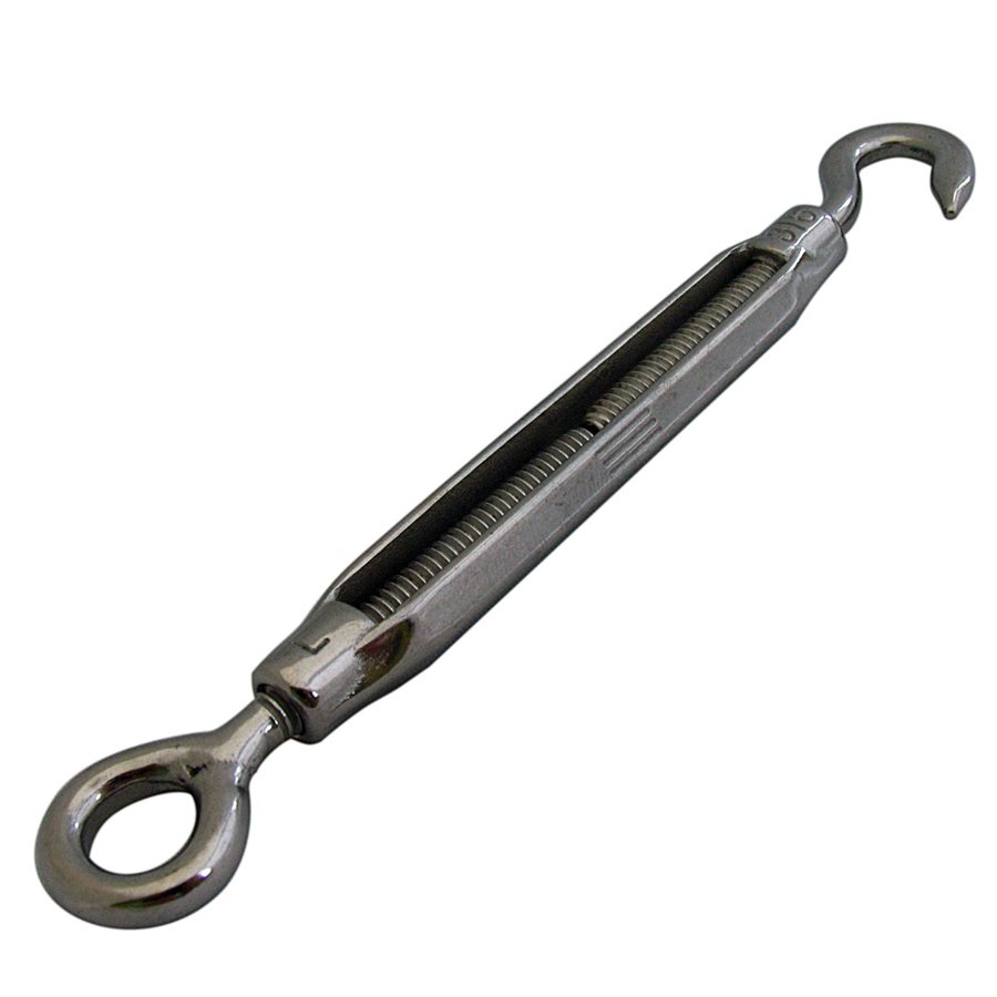 Stainless Steel T316 Eye/Hook Turnbuckle - 1/4 in X 3 in