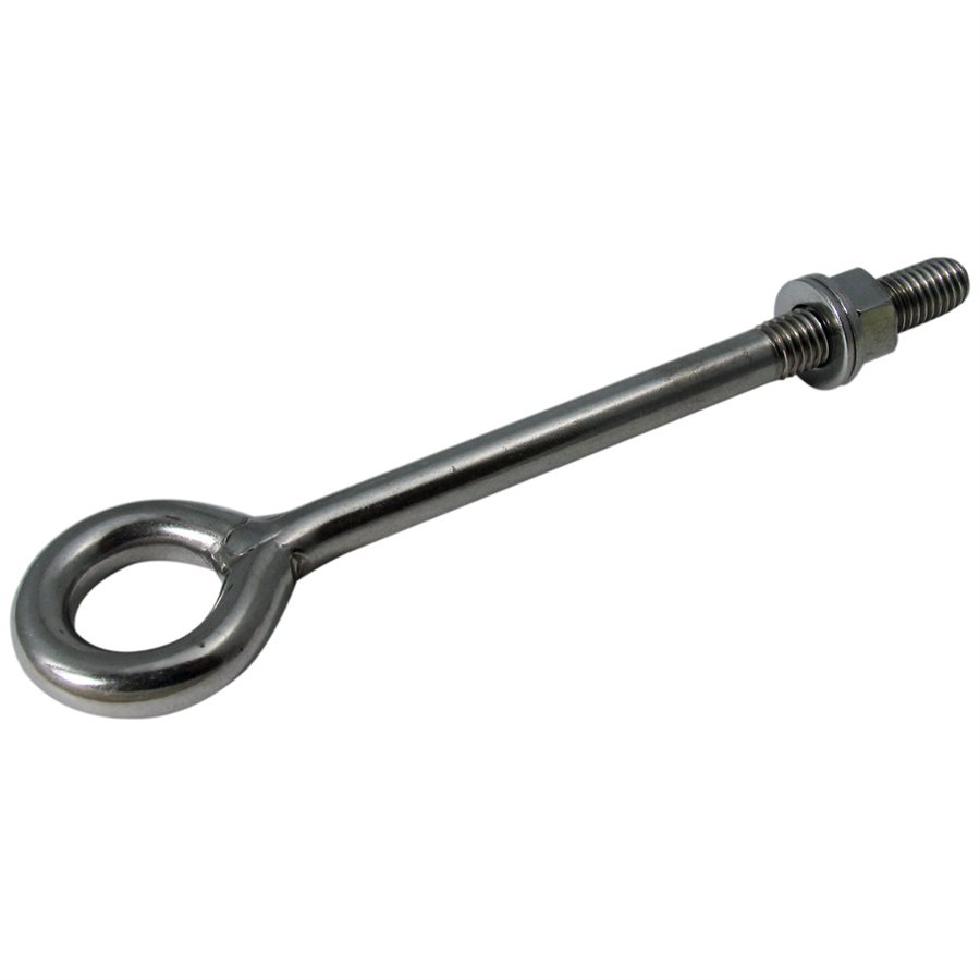 Stainless Steel T304 Welded Eyebolt - 1/2 in X 6 in