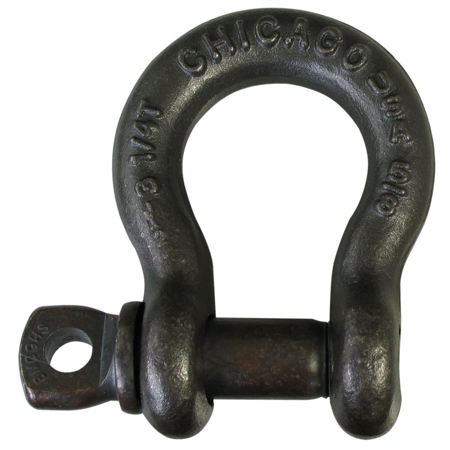 USA Made Load Rated Screw Pin Anchor Shackle, Black Oxide - 5/8 in