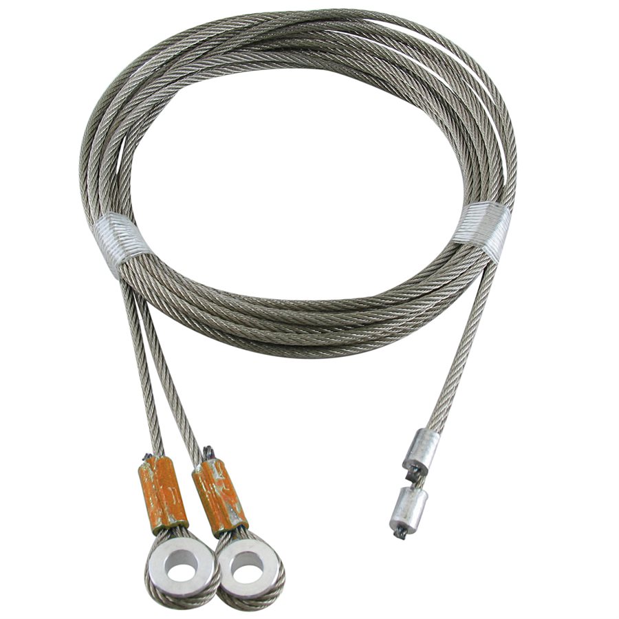 GAC Truck Door Cables, 1/4 in Spool Eye - 1/8 in X 120 in, 7X19 - Orange