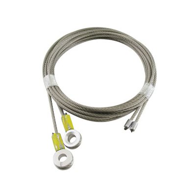 Stainless Steel T304 Truck Door Cables 5/16 in Beveled Eye - 1/8 in X 105 in, 7x19 - Yellow