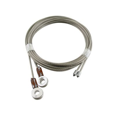 Stainless Steel T304 Truck T304 Door Cables 5/16 in Beveled Eye - 1/8 in X 110 in, 7x19 - Brown