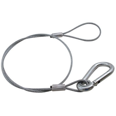 Galvanized Lighting Restraint Cable with 1/4 in Spring Hook - 1/8 in X 30 in