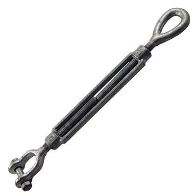 Eye/Jaw Galvanized Turnbuckle - 3/8 in X 6 in