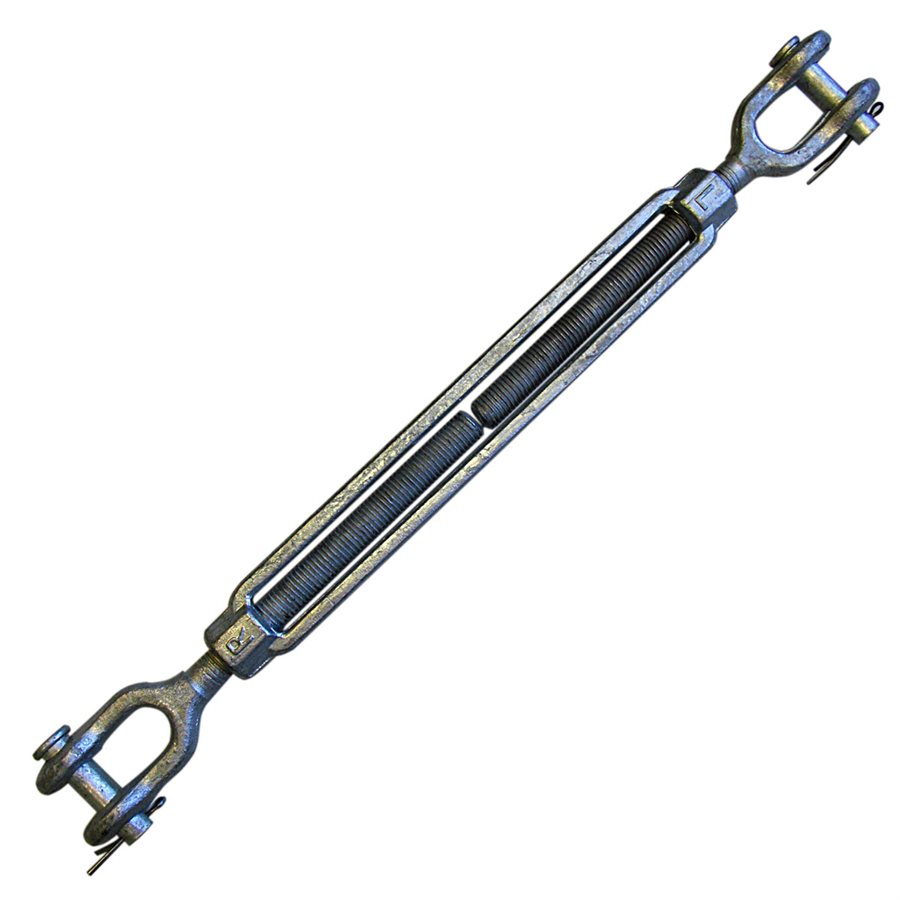 Jaw/Jaw Galvanized Turnbuckle - 7/8 in X 12 in