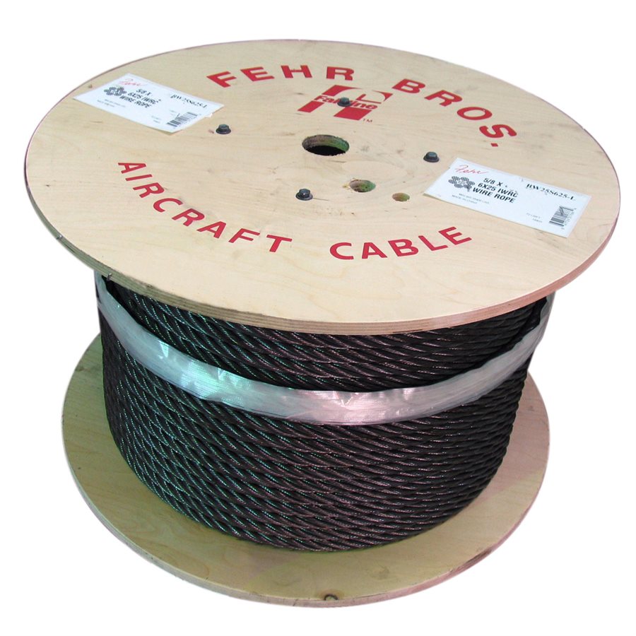 Bright Fiber Core Wire Rope - 1/2 in X 6x25