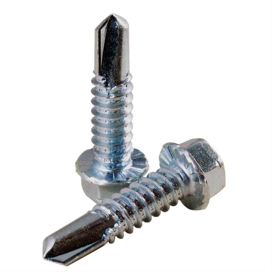 Hex Serrated Washer Head Drill-Tap Screw, 7/16 in Across Flats - 5/16-12 in X 1-1/4 in X 1000 Pcs