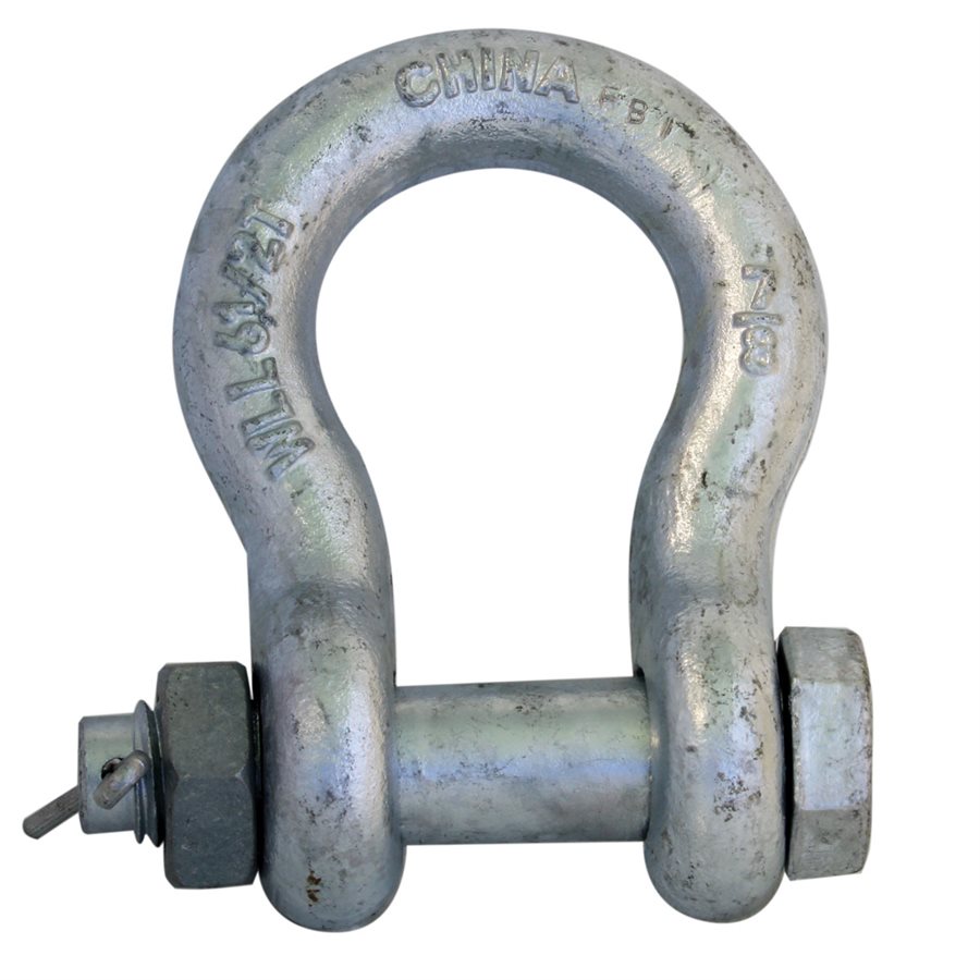 Safety Shackle with Nut & Pin - 7/8 in