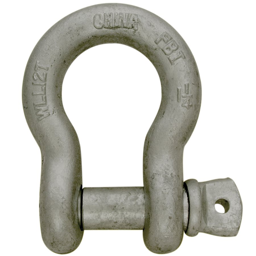 HDG Load Rated Screw Pin Anchor Shackle - 1-1/4 in