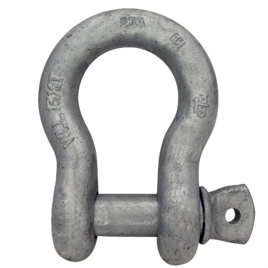 HDG Load Rated Screw Pin Anchor Shackle - 1-3/8 in