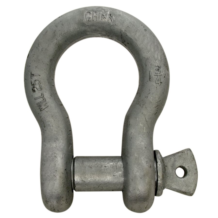 HDG Load Rated Screw Pin Anchor Shackle - 1-3/4 in