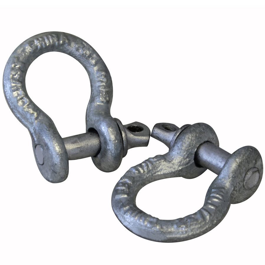 HDG Load Rated Screw Pin Anchor Shackles - 3/16 in