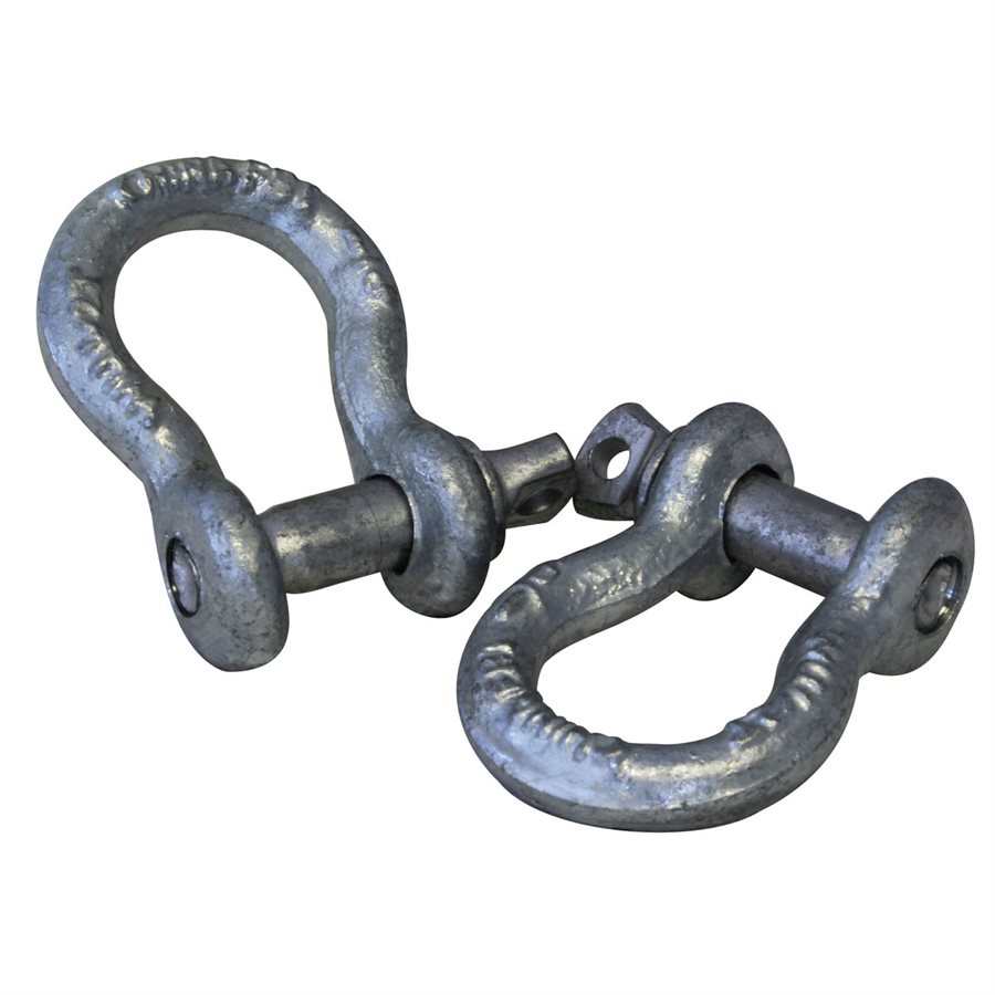 HDG Load Rated Screw Pin Anchor Shackles - 1/4 in