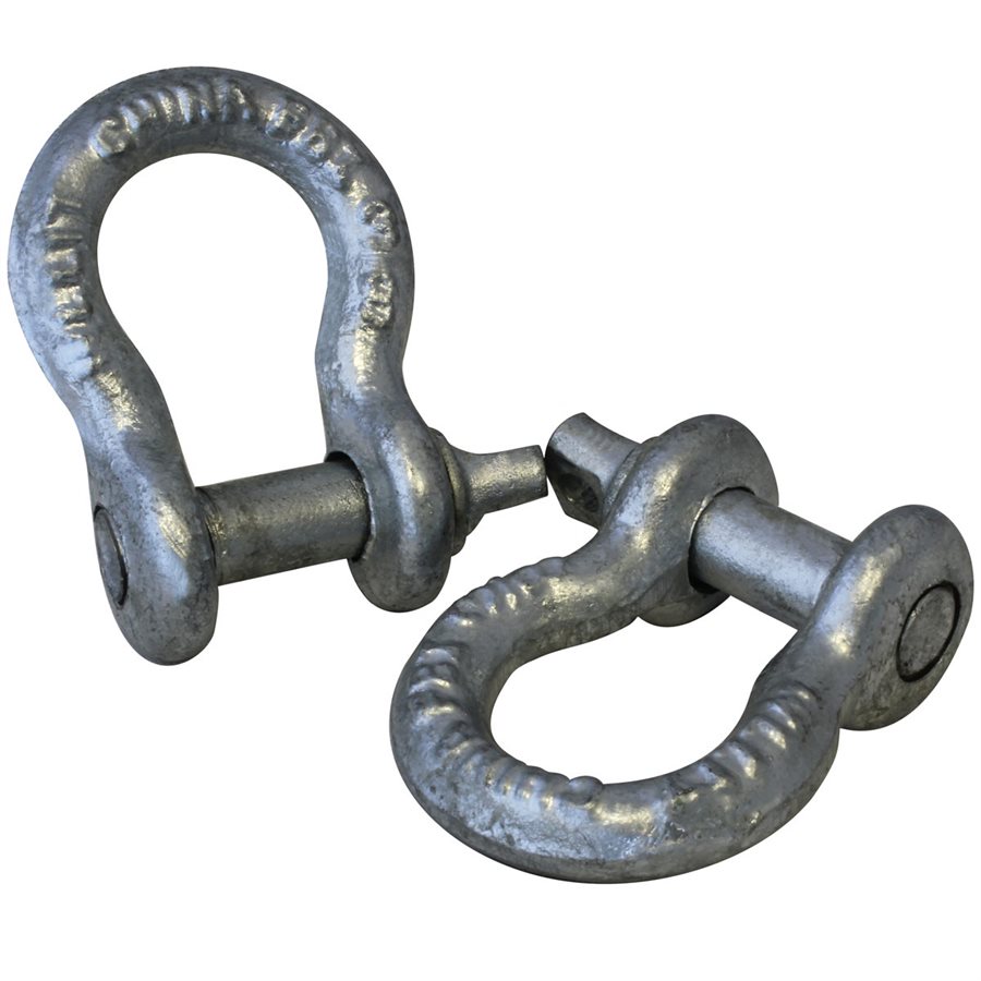 HDG Load Rated Screw Pin Anchor Shackles - 3/8 in