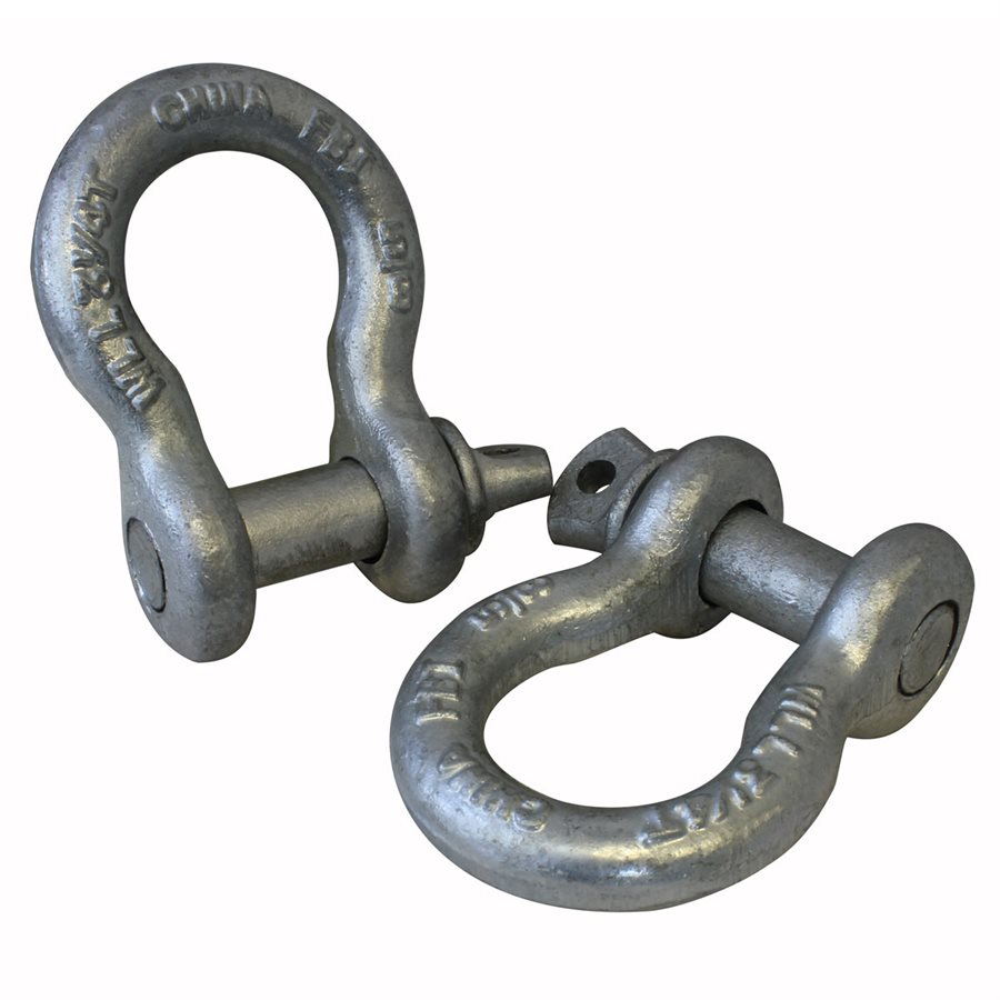 HDG Load Rated Screw Pin Anchor Shackles - 5/8 in