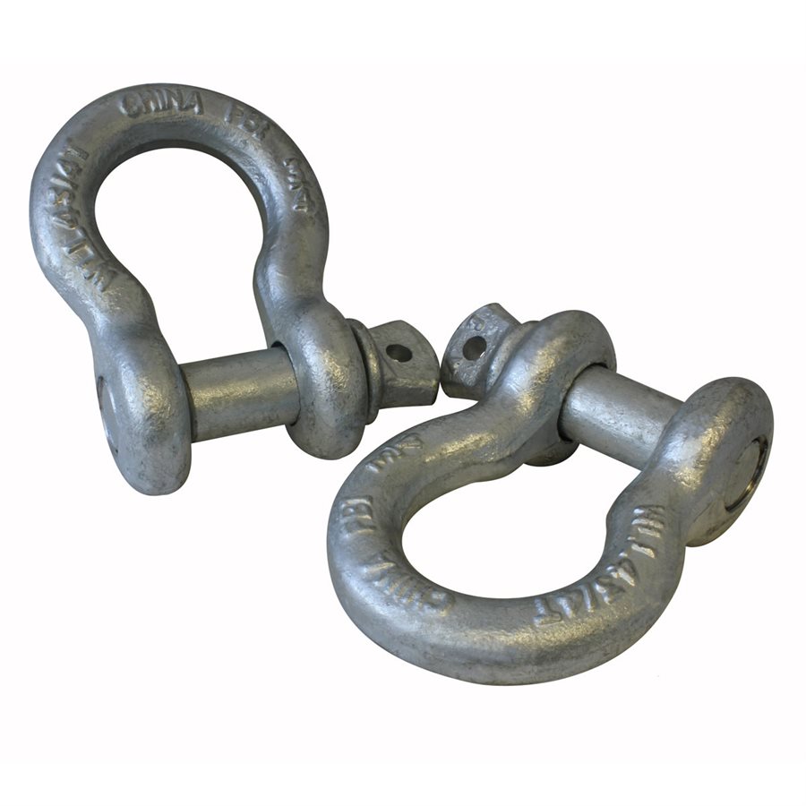 HDG Load Rated Screw Pin Anchor Shackles - 3/4 in
