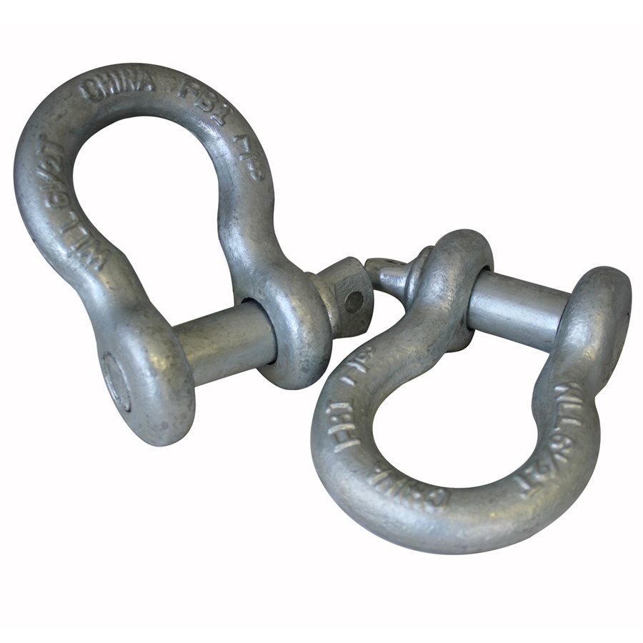 HDG Load Rated Screw Pin Anchor Shackles - 7/8 in