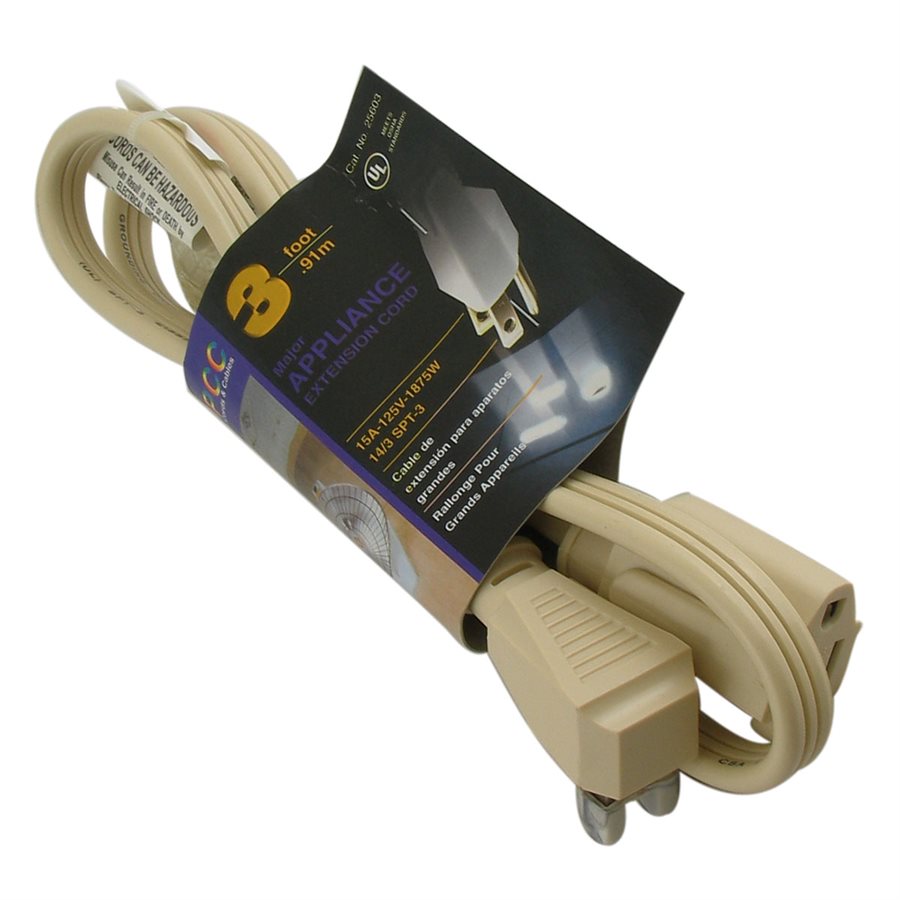 UL Listed Extension Cord - 3 ft