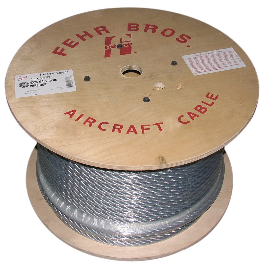 Hot Dip Galvanized Wire Rope - 1/2 in X 6x25