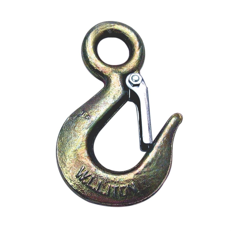 Alloy Eye Yellow Zinc Plated Hoist Hook - 1 Ton
