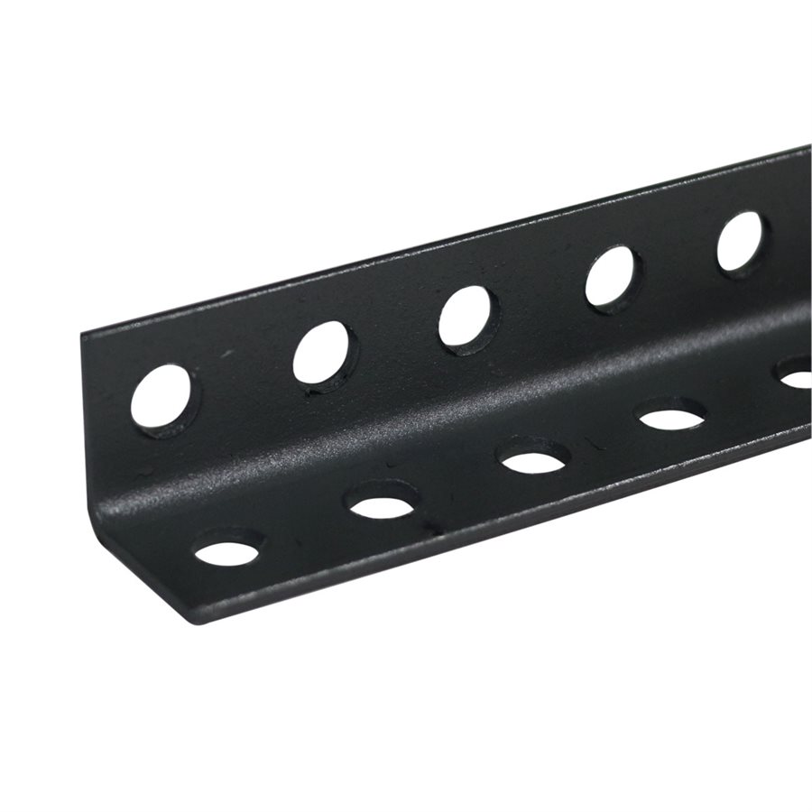 12 Gauge Black Powder Coated Perforated Angle - 8.3 ft