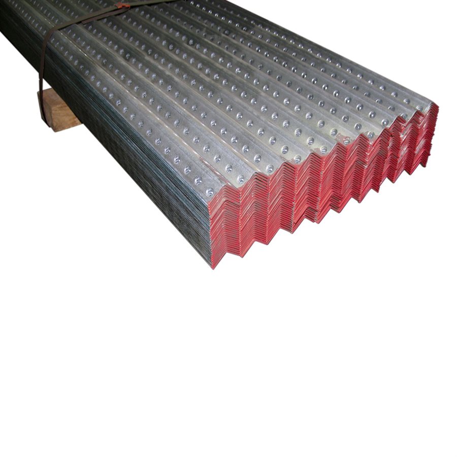 13 Gauge Red Galvanized Perforated Angle - 8 ft