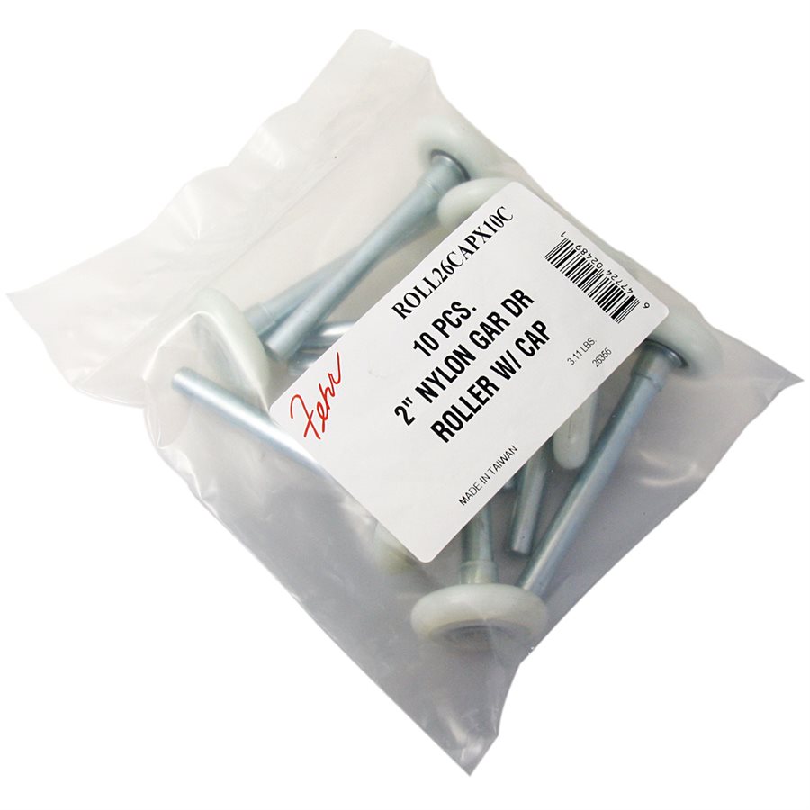 13 Ball Capped Nylon Garage Door Rollers With 4 in Stem - 2 in X 10 Pcs