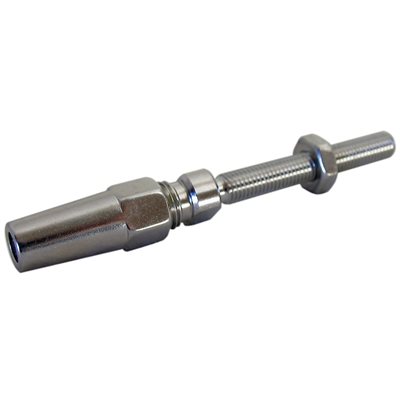 RailEasy Stainless Steel T316 5/32 in Threaded Stud, with Compression Jaw, with 1.75 in Shank