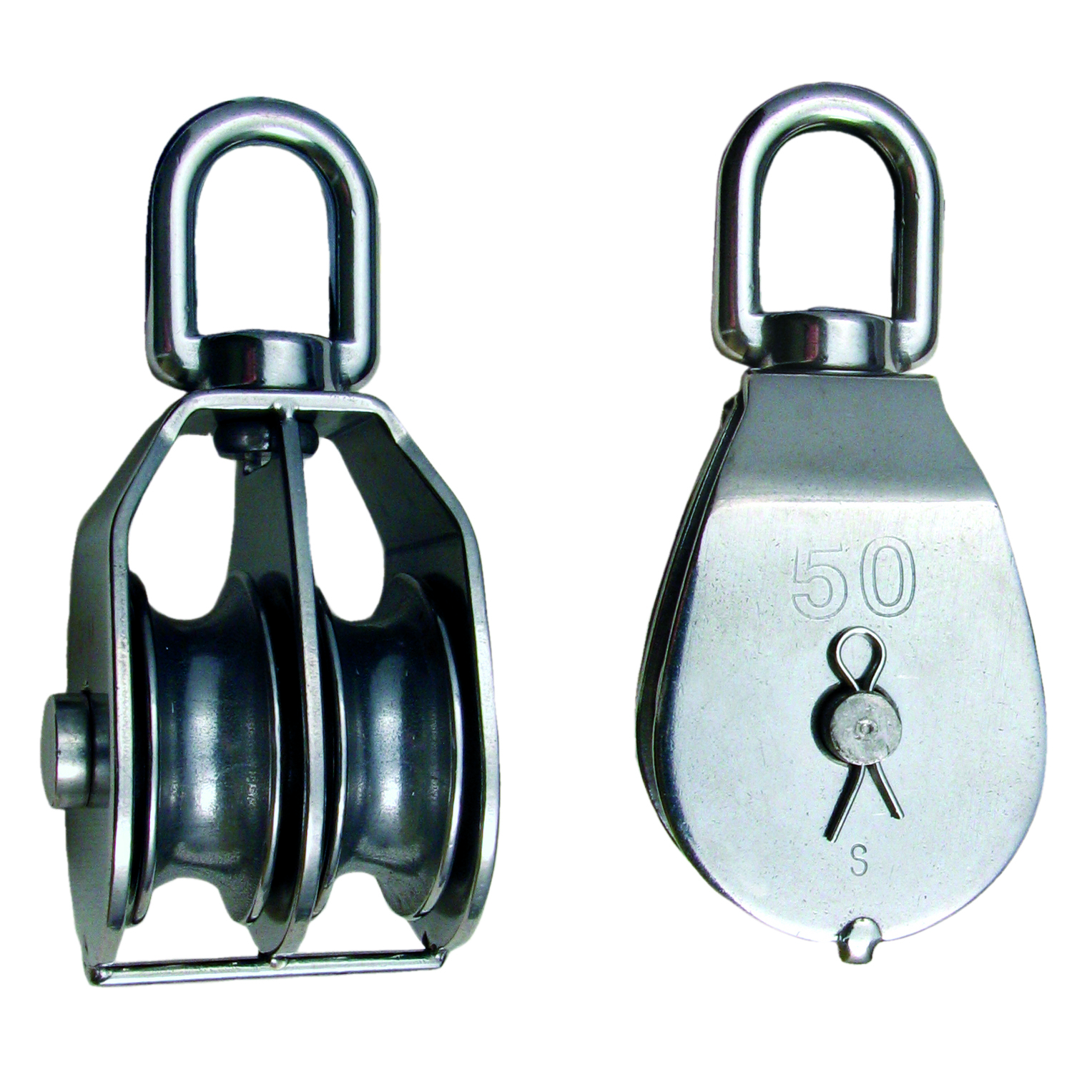 Stainless Steel Round Block Double - 50 mm