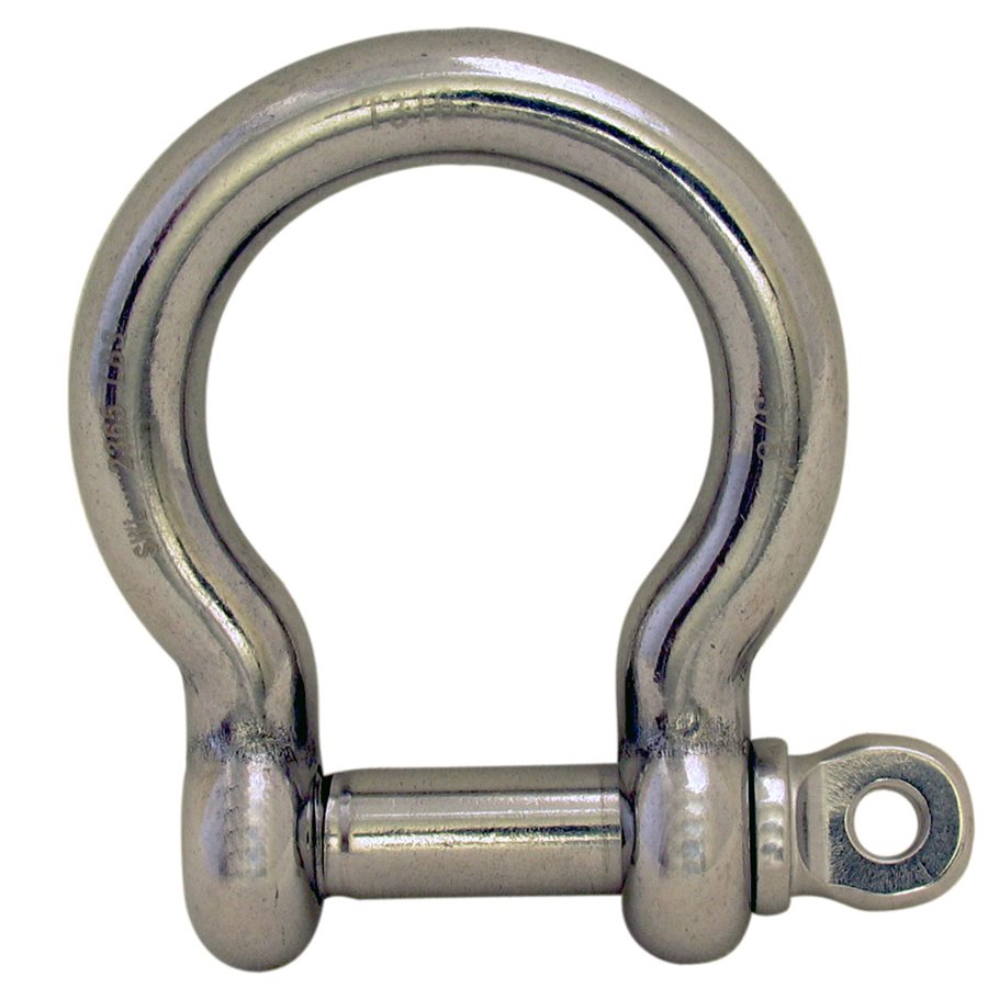 Stainless Steel T316 Screw Pin Bow Shackle - 3/8 in