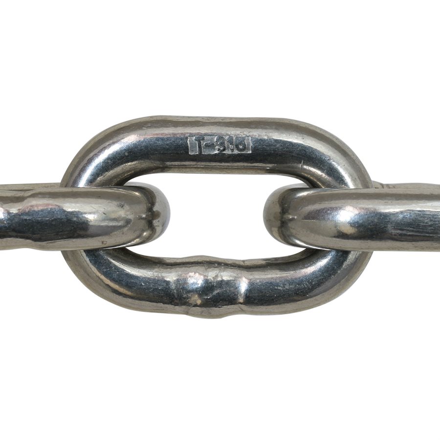 Stainless Steel T316 Proof Coil Chain - 1 in X 50 ft