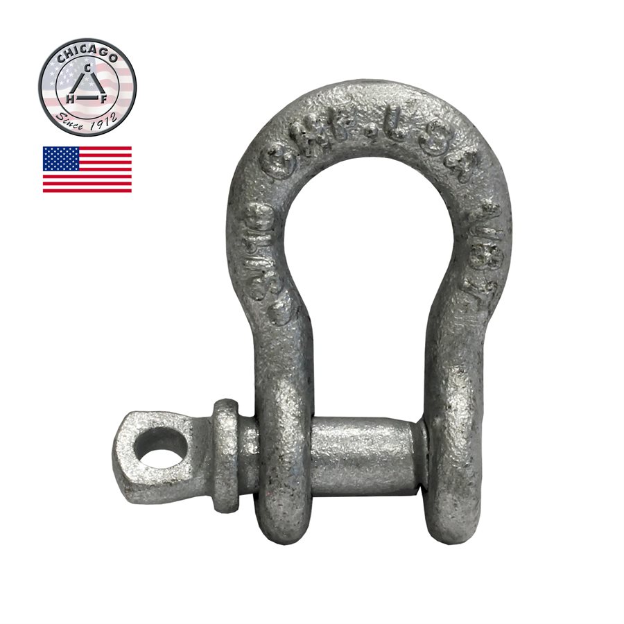 USA Made HDG Load Rated Screw Pin Anchor Shackle - 3/16 in