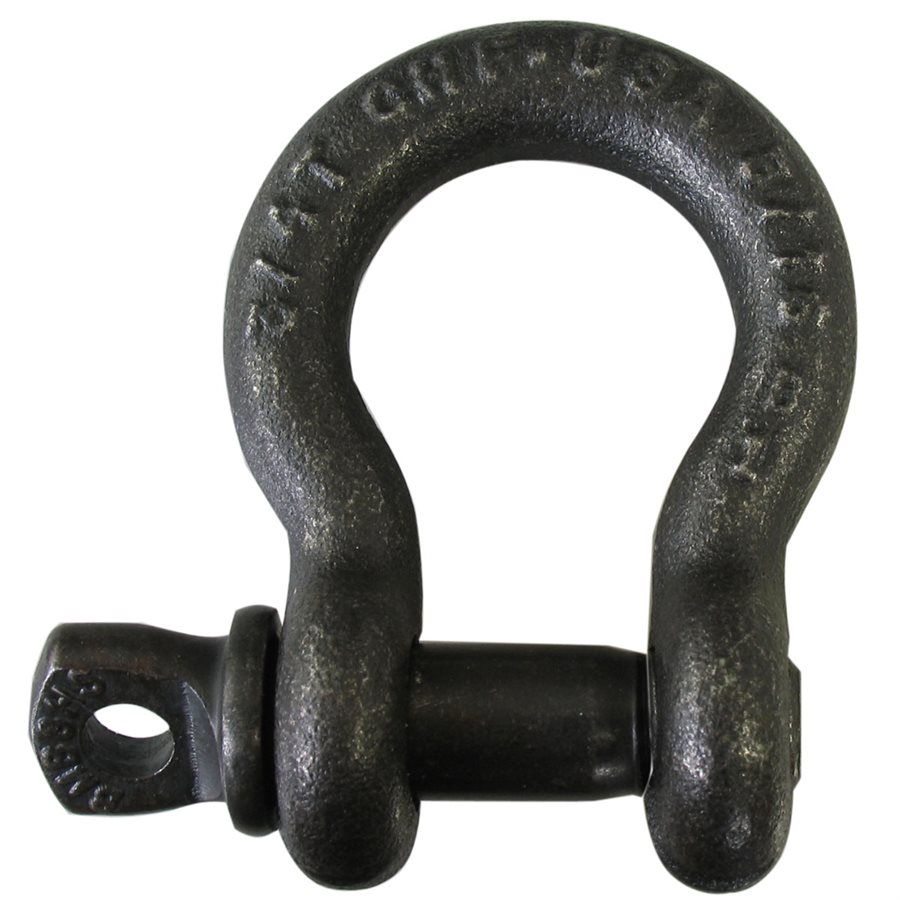 USA Made Load Rated Screw Pin Anchor Shackle, Black Oxide - 5/16 in