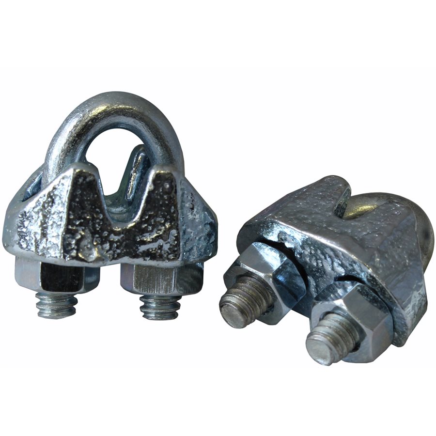 Zinc Plated Malleable Wire Rope Clips - 1/8 in