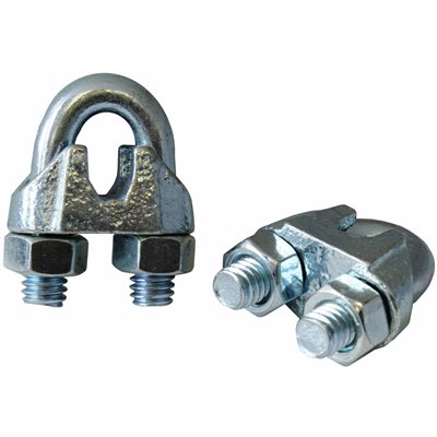 Zinc Plated Malleable Wire Rope Clips - 1/4 in