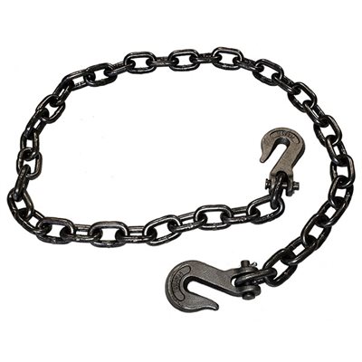 Grade 30 Proof Coil Chain With Clevis Grab Hooks Each End - 3/8 in X 5 ft